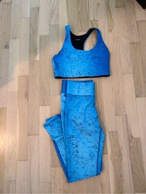 Terez Blue Speckled Workout Leggings